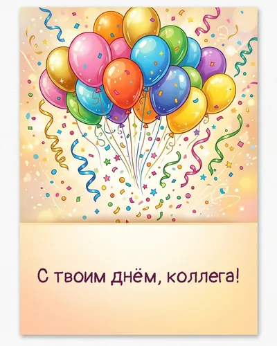 поздравительная открытка — С твоим днём, коллега!